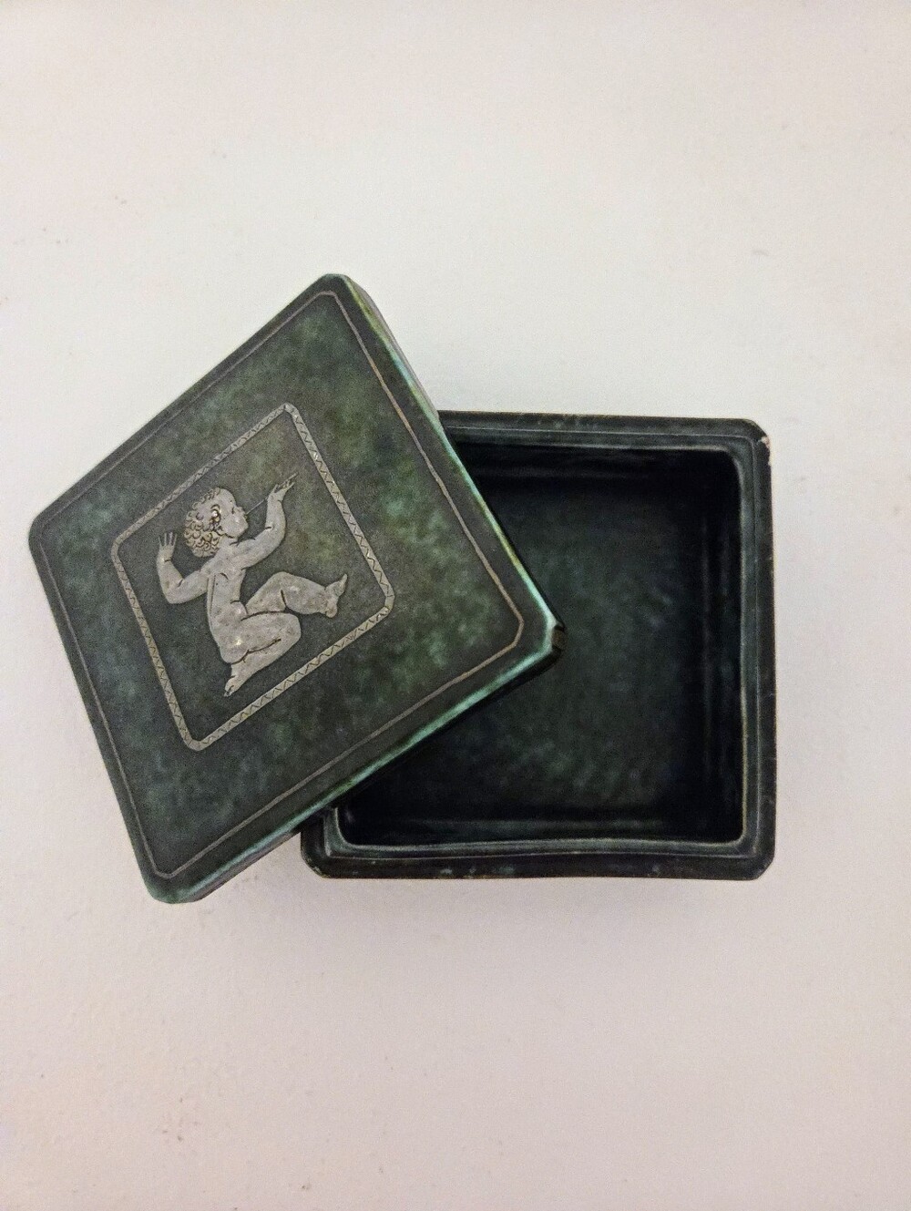 Art Deco Wilhelm Kage Gustavsberg Argenta Lidded Box